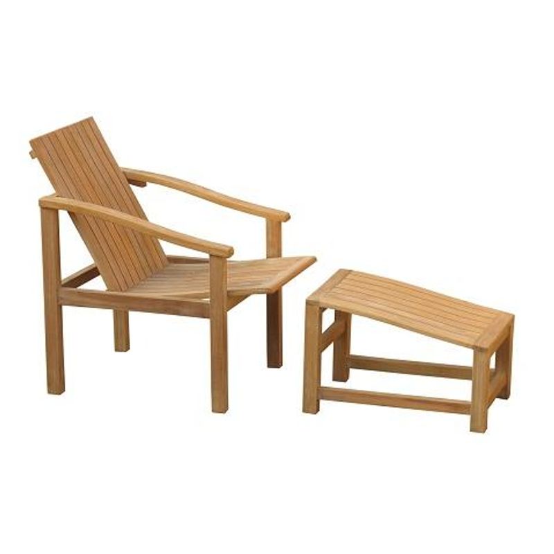Rockland stol & skammel - Teak